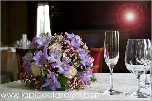 centrotavola matrimonio Hotel Majestic fiorista Verbania