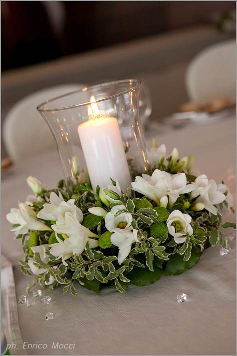 centrotavola matrimonio ristorante Verbano Isola Pescatori