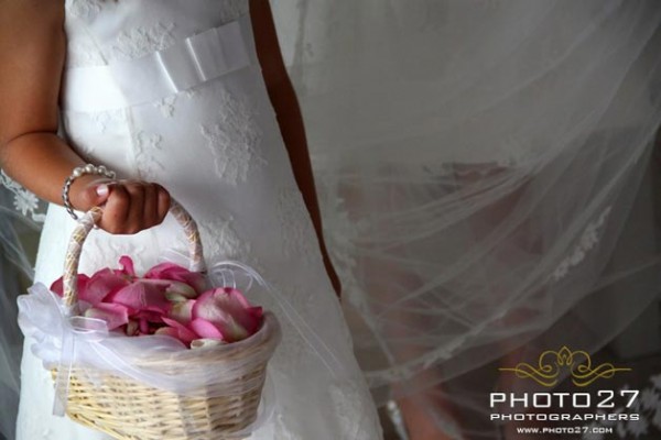 cestino di petali per damigella sposa