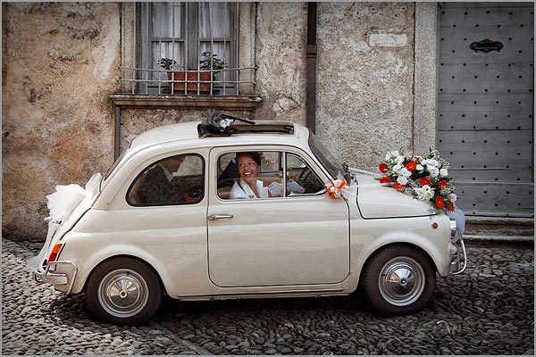 noleggio auto Fiat 500 matrimonio Orta