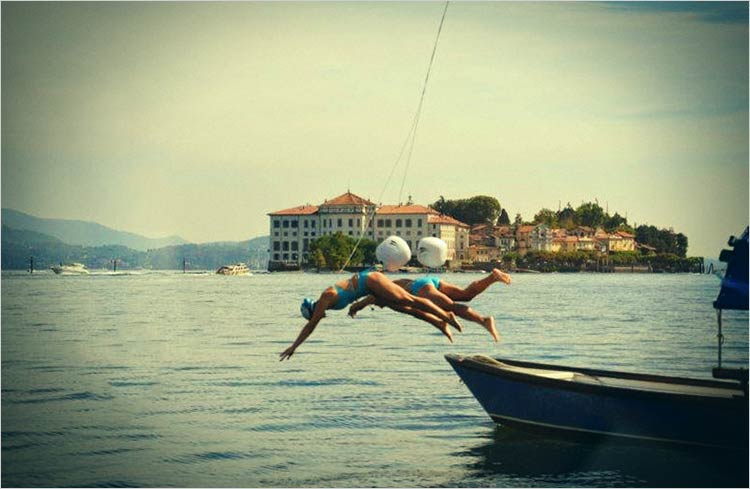 sposi_a_nuoto_matrimonio_lago_maggiore